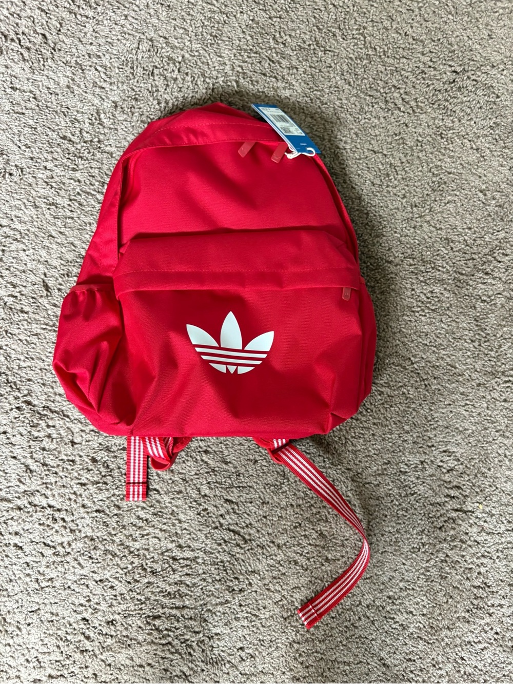 adidas Kids Red Trefoil Mini Backpack with White Logo